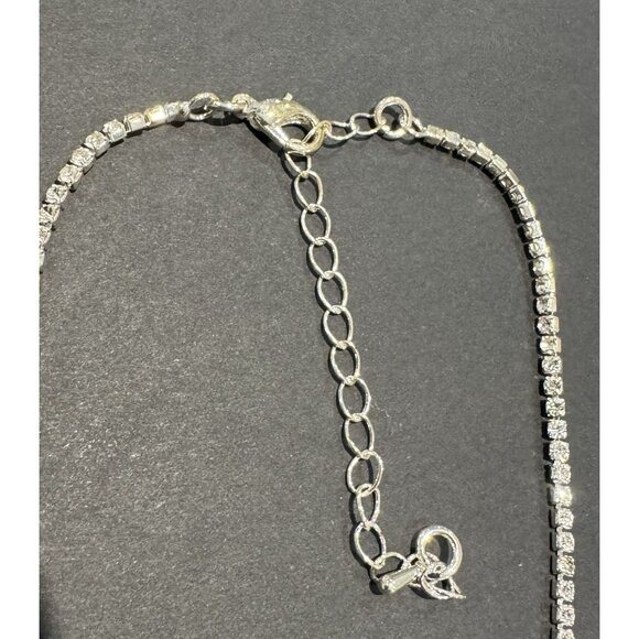 Crystal Fringe Necklace Rhinestone Waterfall Statement Choker Costume Jewelry - Picture 5 of 9